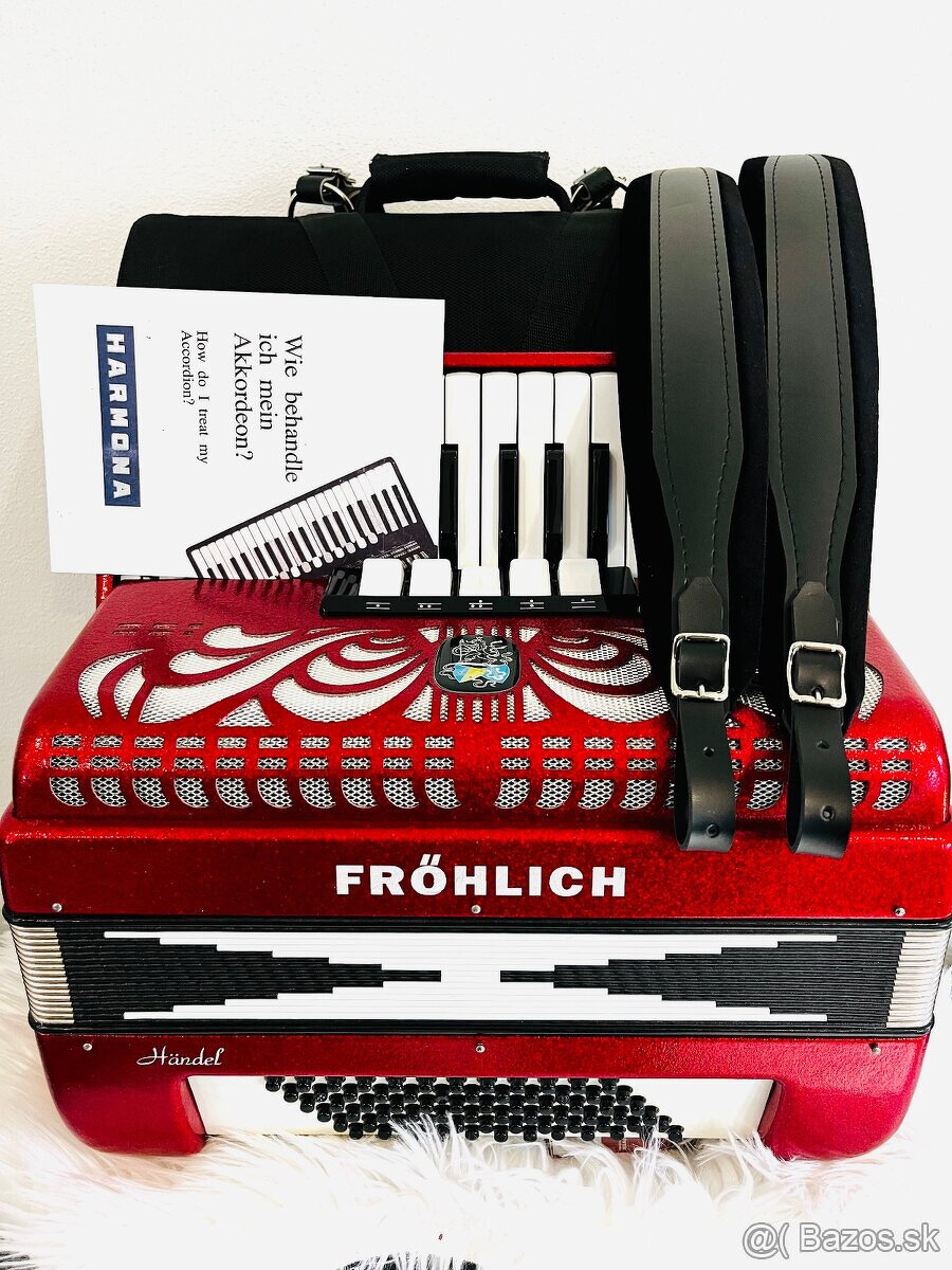 Predám akordeón Weltmeister-Fröhlich Handel 72 basový - kval - 8