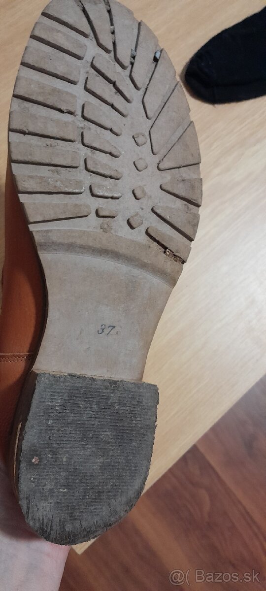 Kotnikové čižmy, kožené, veľ. 37 - 8