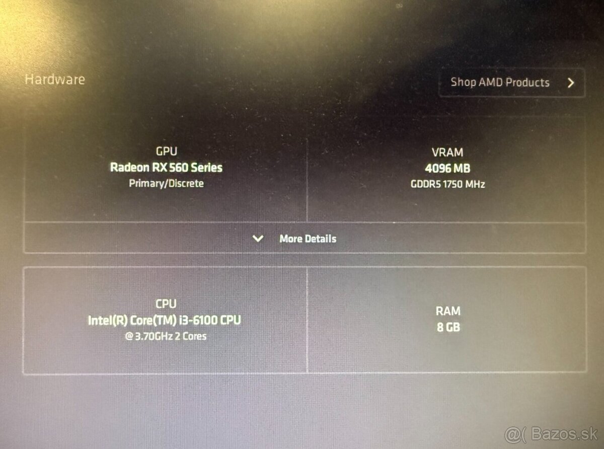 Počítač i3-6100 / RX 560 4GB / 8GB / SSD + HDD - 8