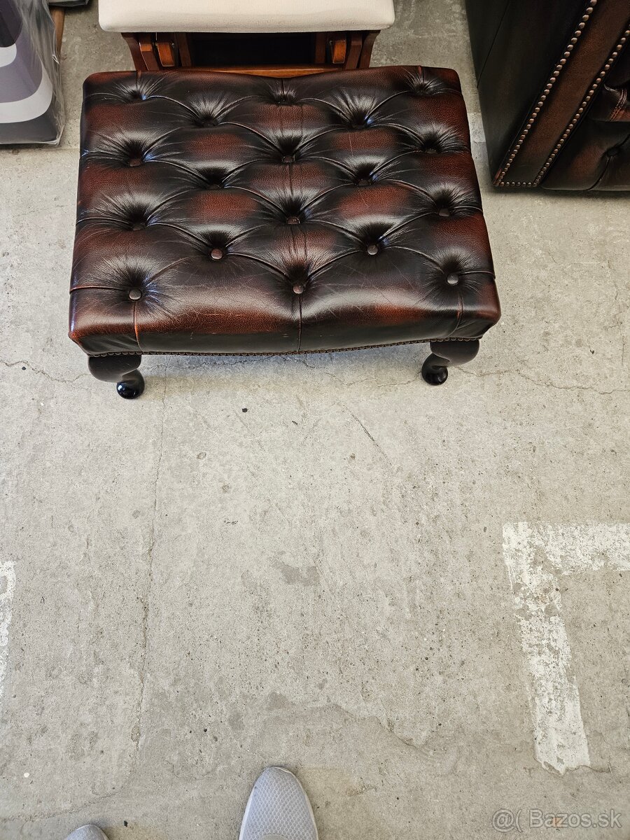 CHESTERFIELD ŠTÝL,KOŽENÁ SEDAČKA DVOJFAREBNÁ - 8