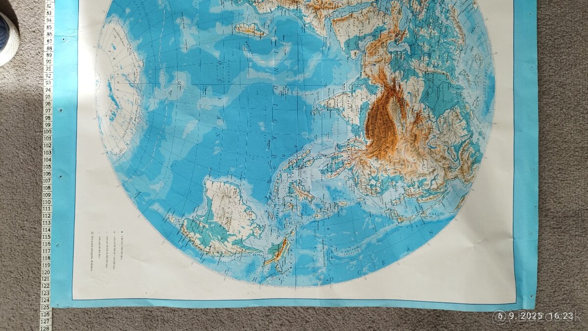 Retro mapa Zemské pologule – zberateľská rarita Predám veľ - 8