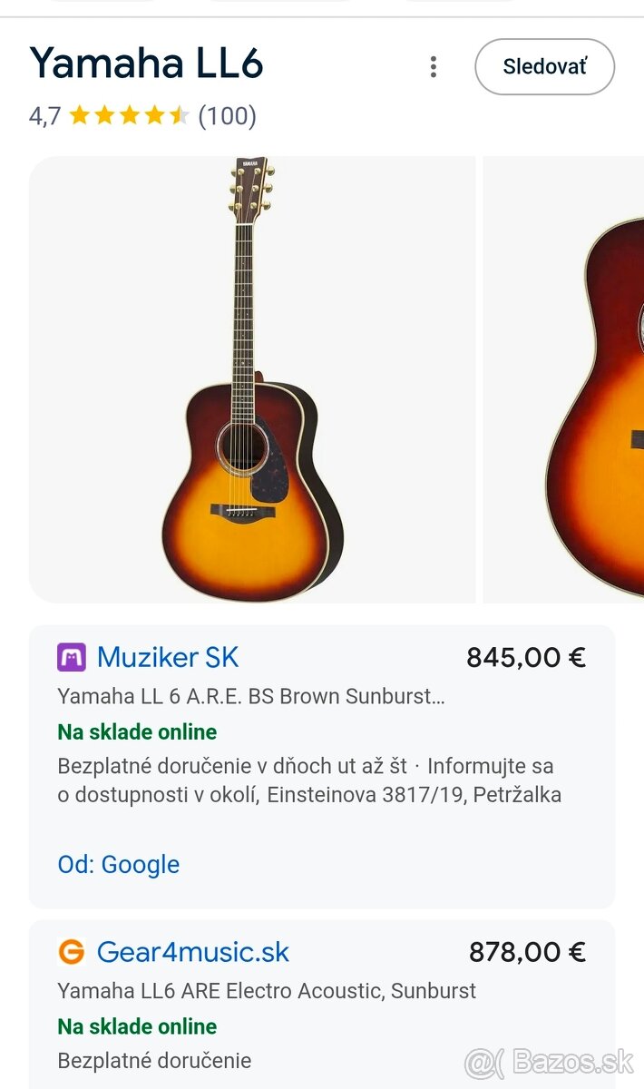 Akustická gitara YAMAHA LL 6 Brown Sunburst - 8