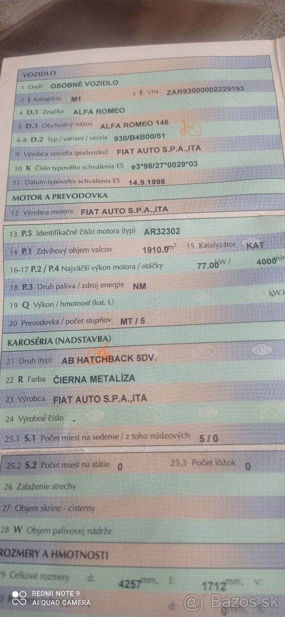 Alfa Romeo 146 - 1.9 JTD 1998 - 8
