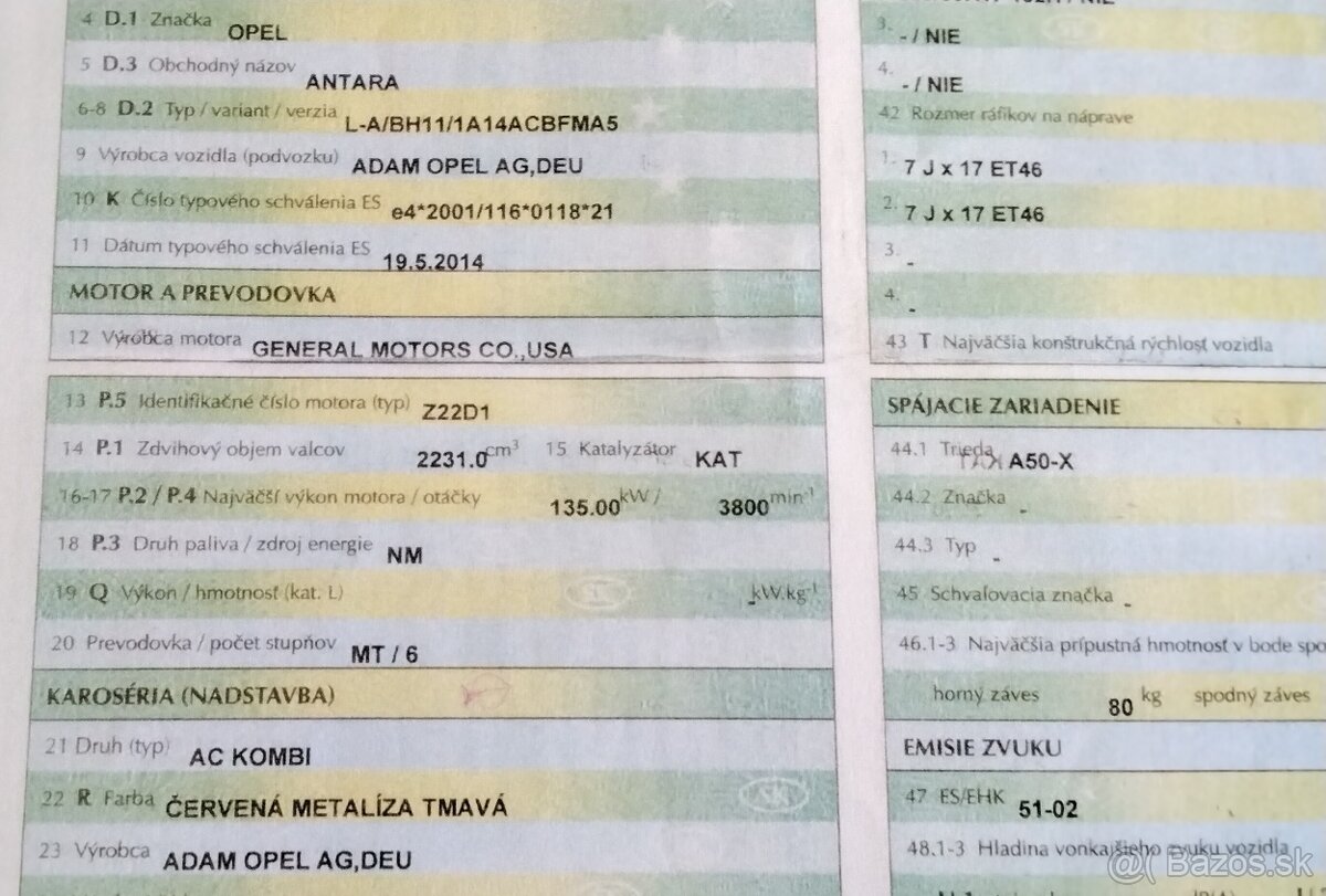 Opel Antara 2.2 CDTI 2015 predam MOTOR Z22D1, TRYSKY 2826495 - 8