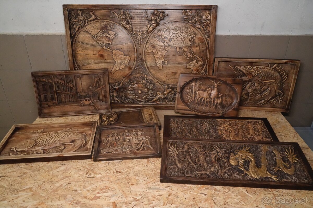 Drevený obraz – Karta sveta (mapa sveta) - 8