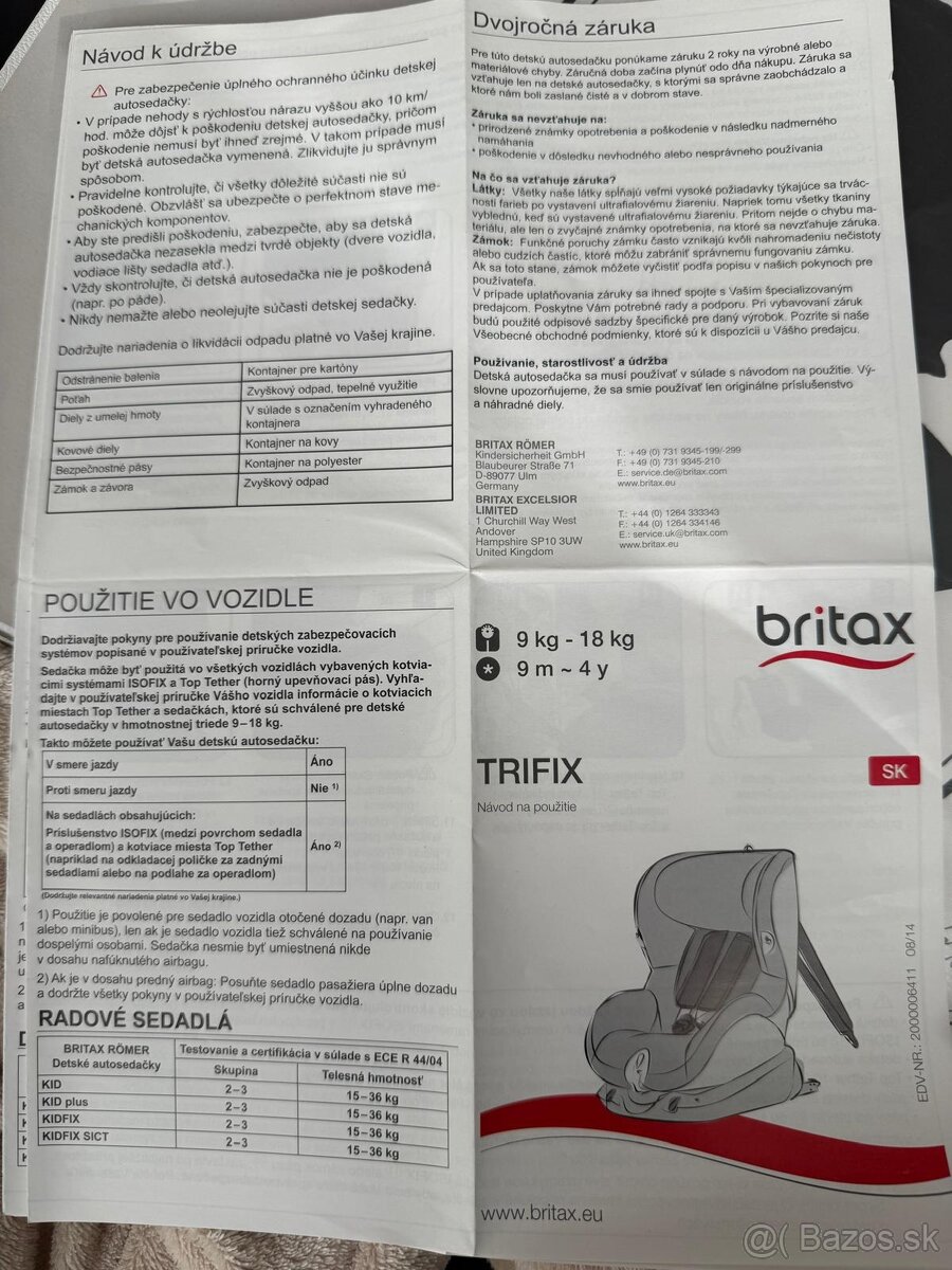 RÖMER BRITAX TRIFIX 9-18kg - 8