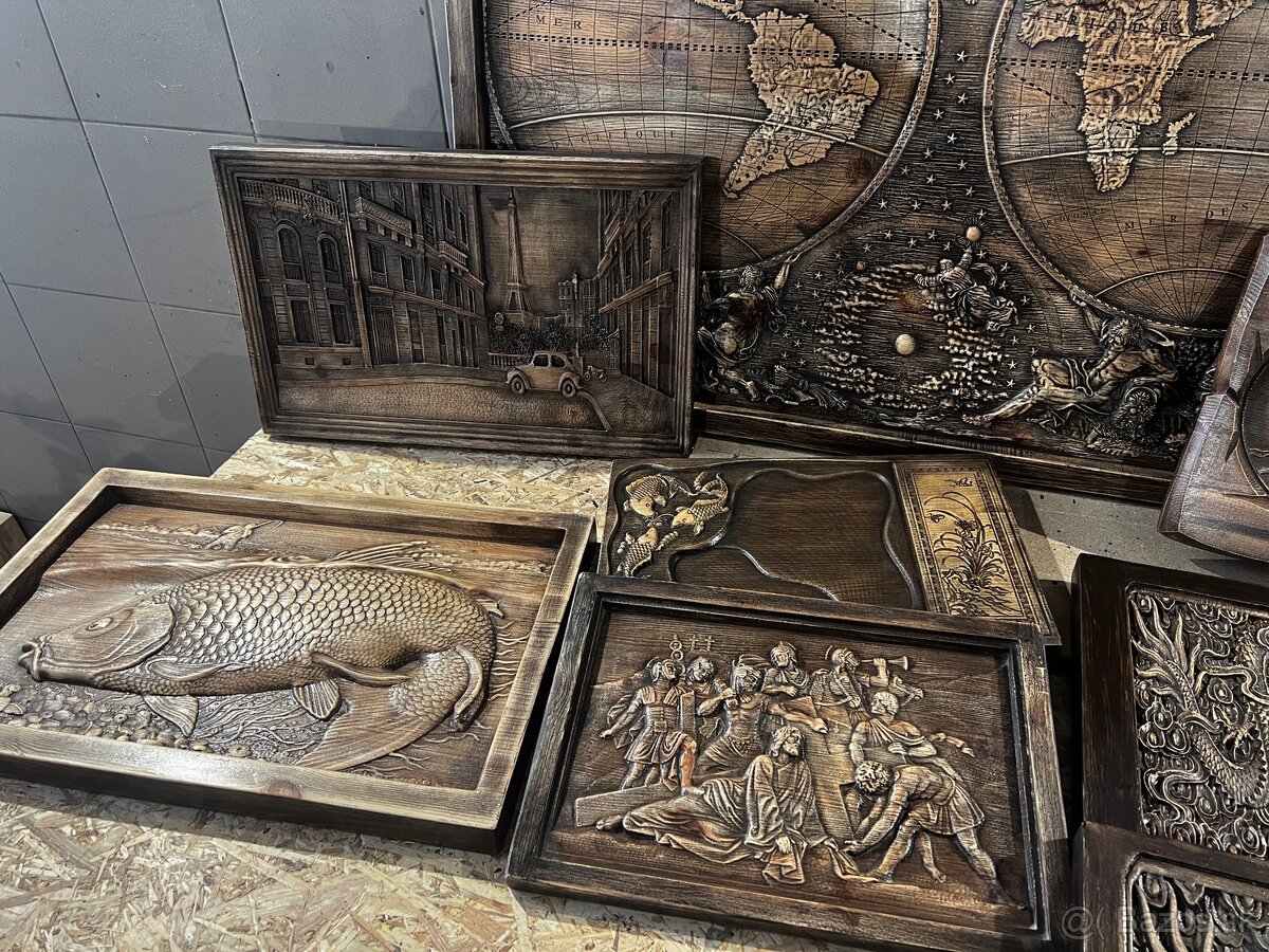 Drevený obraz – Ryba (kapor) - 8