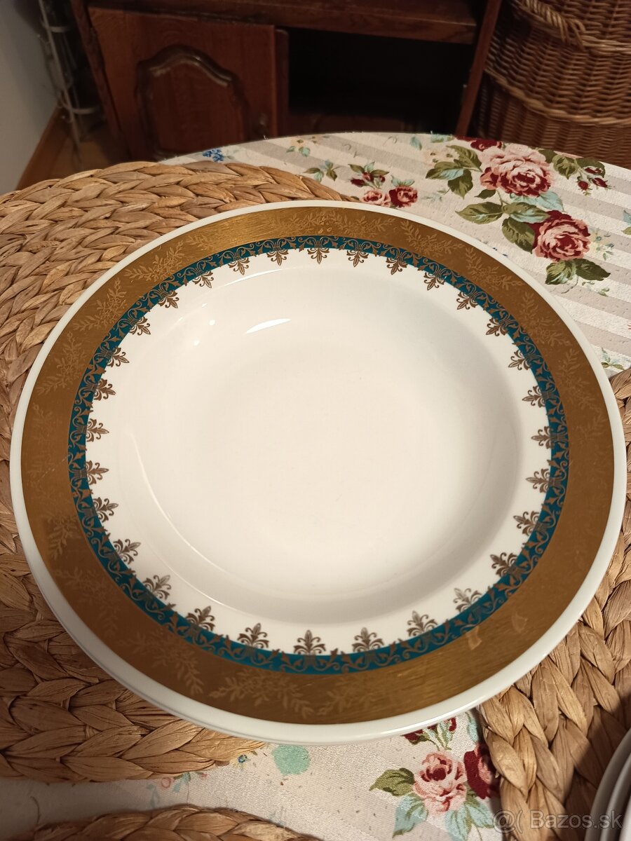 Obedova suprava zeleno-zlata, porcelan - 8