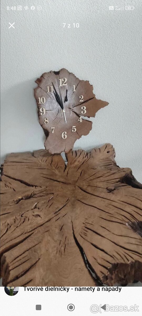 Drevo Dub Orech Nástenné hodiny - 8