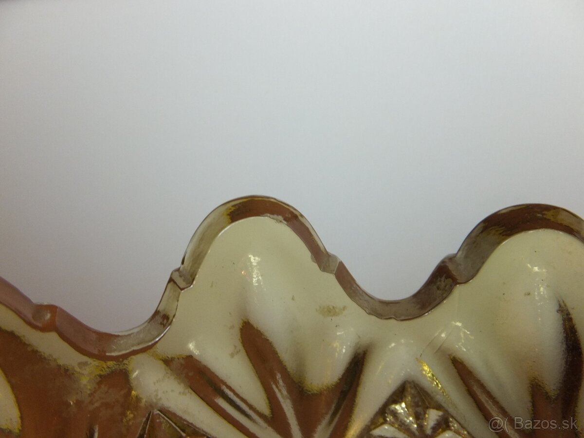 Art Deko, starožitná ambrová krásná oválná mísa. - 8