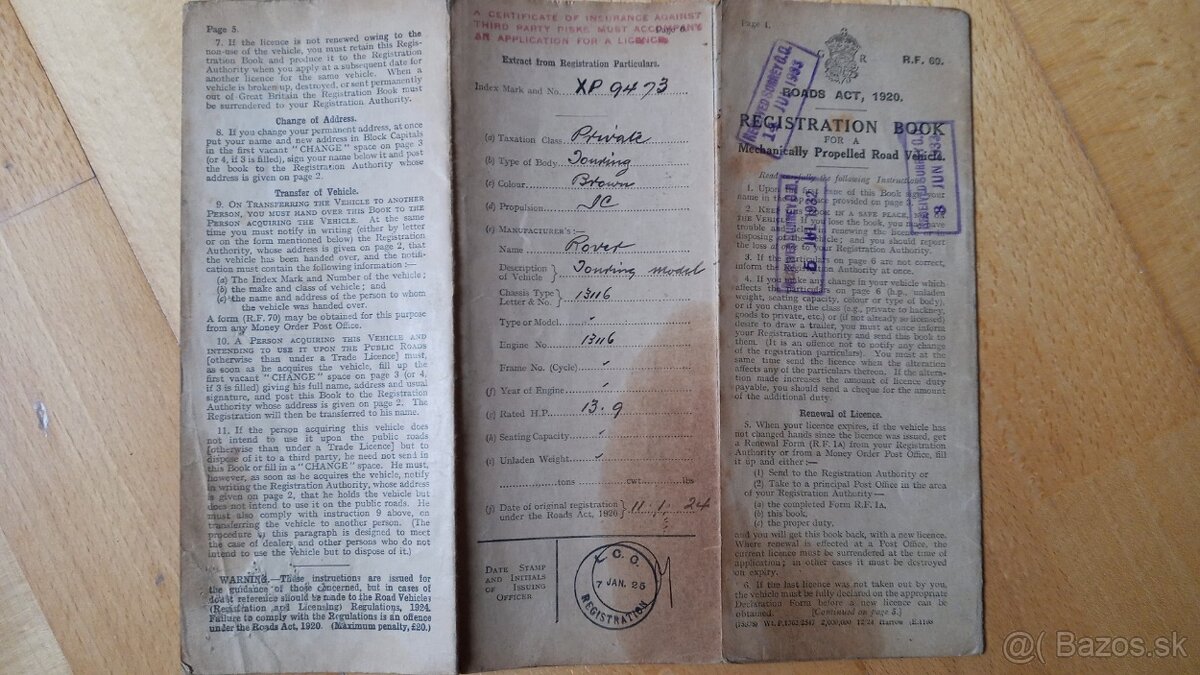 Rover 12/14hp clegg rv 1924 podvozek - 8