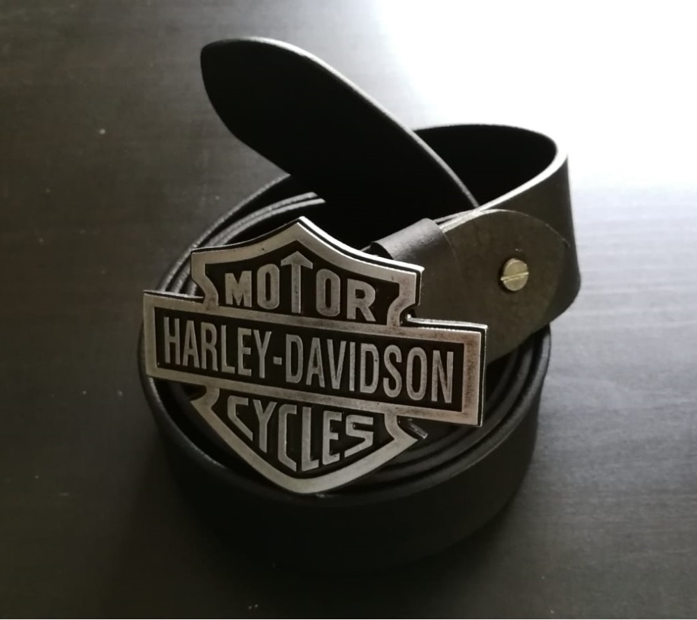 Luxusní kožený opasek s přezkou MOTORKÁŘSKÝ KŘÍŽ - nový - 8