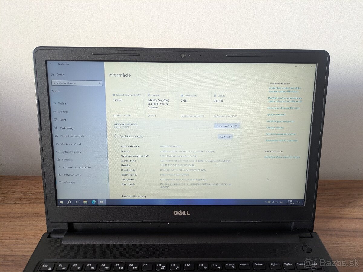 Dell Inspiron 15 (Core i3/8 Gb Ram/256 SSD/Radeon M330 2Gb) - 8