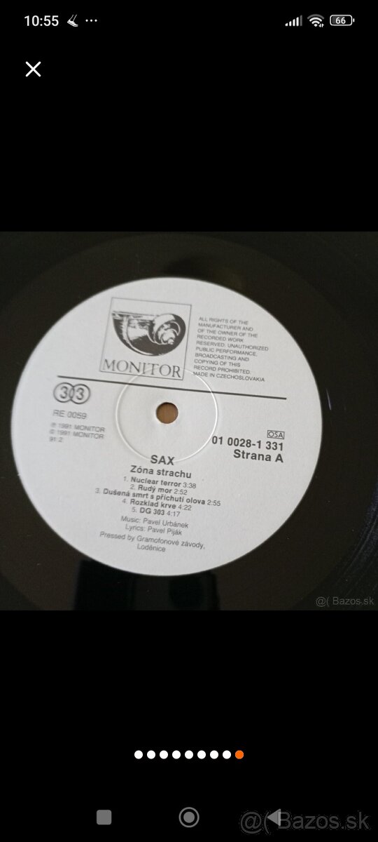 LP Sax ... Zóna strachu. 1991. - 8
