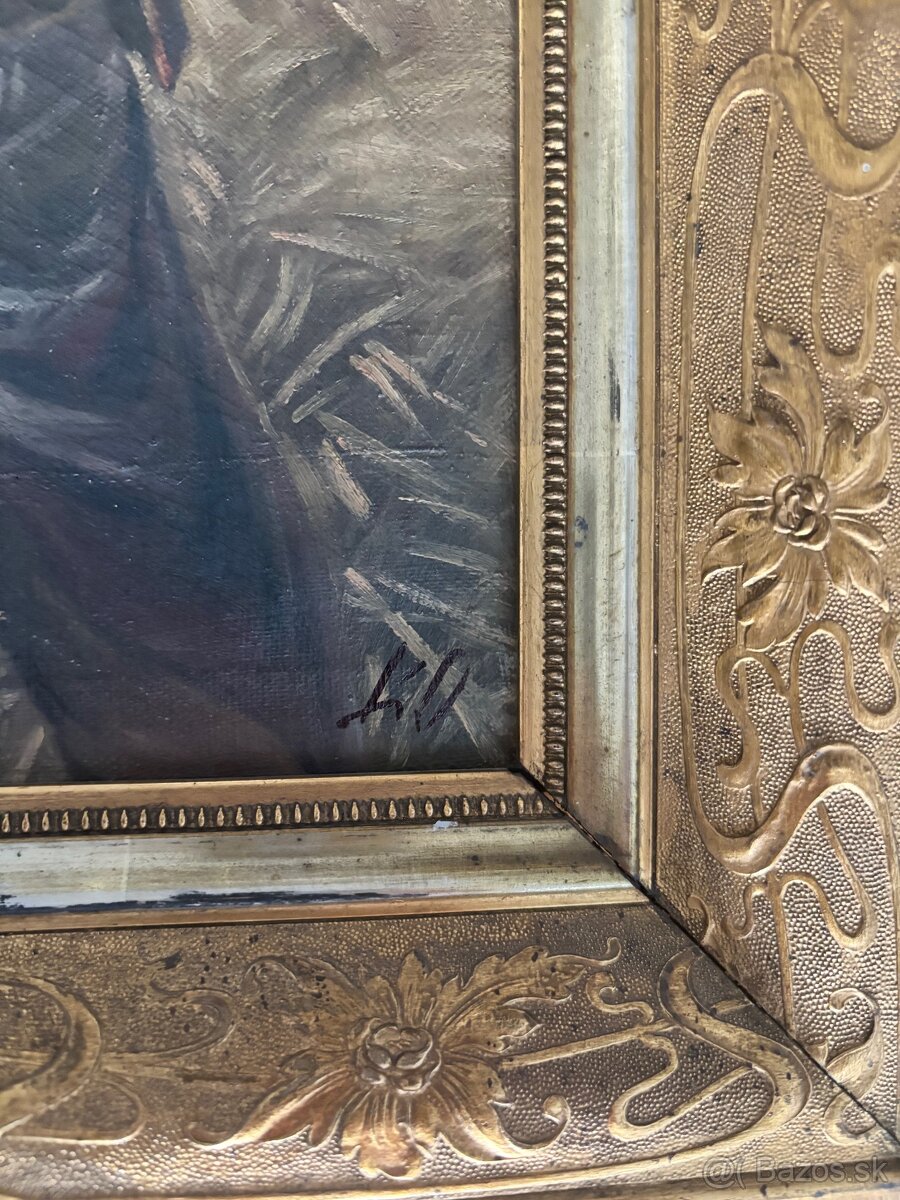 Obrazy starožitné krojované, olej plátno 35x43 - 8