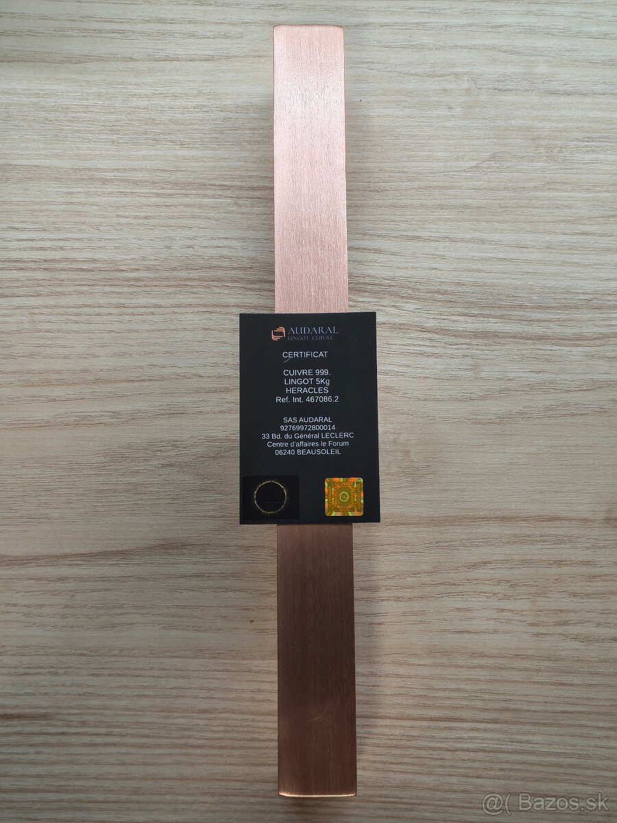 5kg medená investičná tehla/ingot .999 - 8