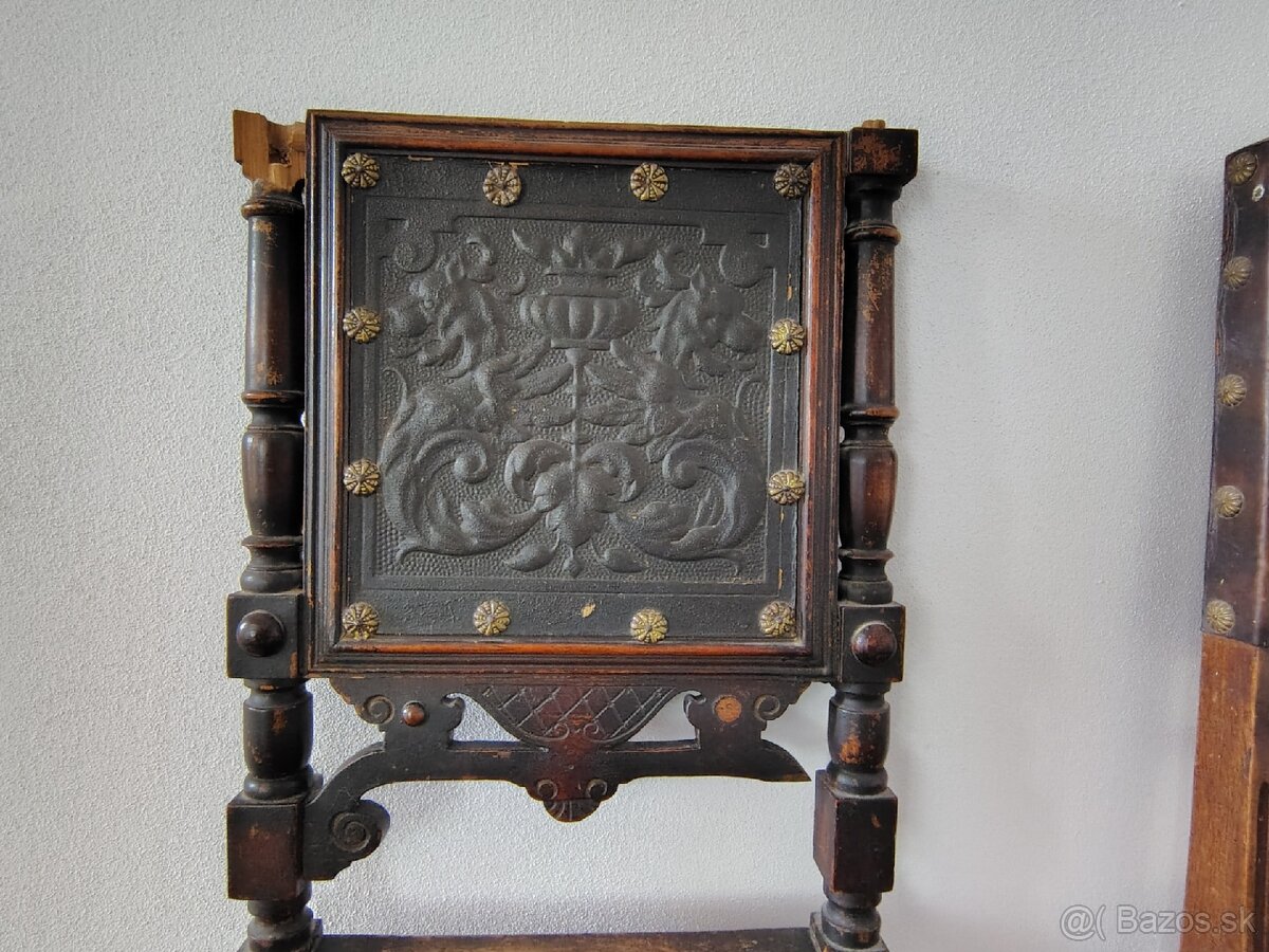 Historické drevené stoličky – set 2 ks - 8