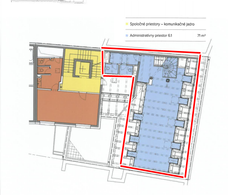 Reprezentatívne kancelárie v centre s parkovaním a terasou, - 8