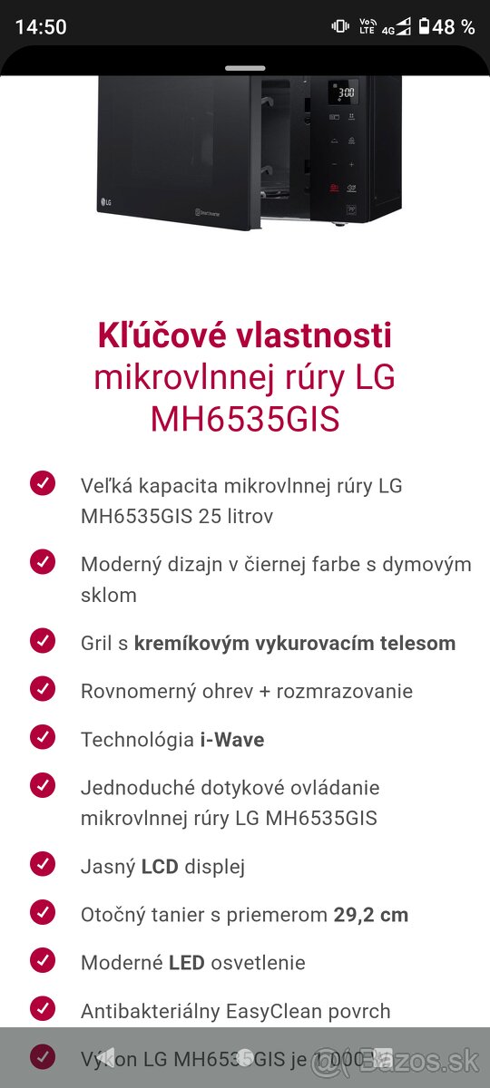 Mikrovlnná rúra LG - 8