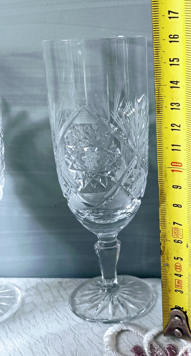 Krištáľ - misa , poháre, - 8