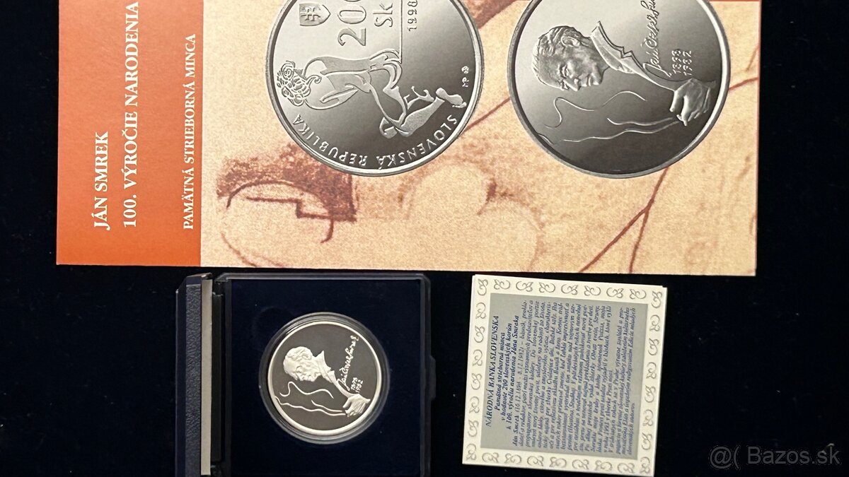 Slovenske mince proof, striebro, korunova mena. - 8