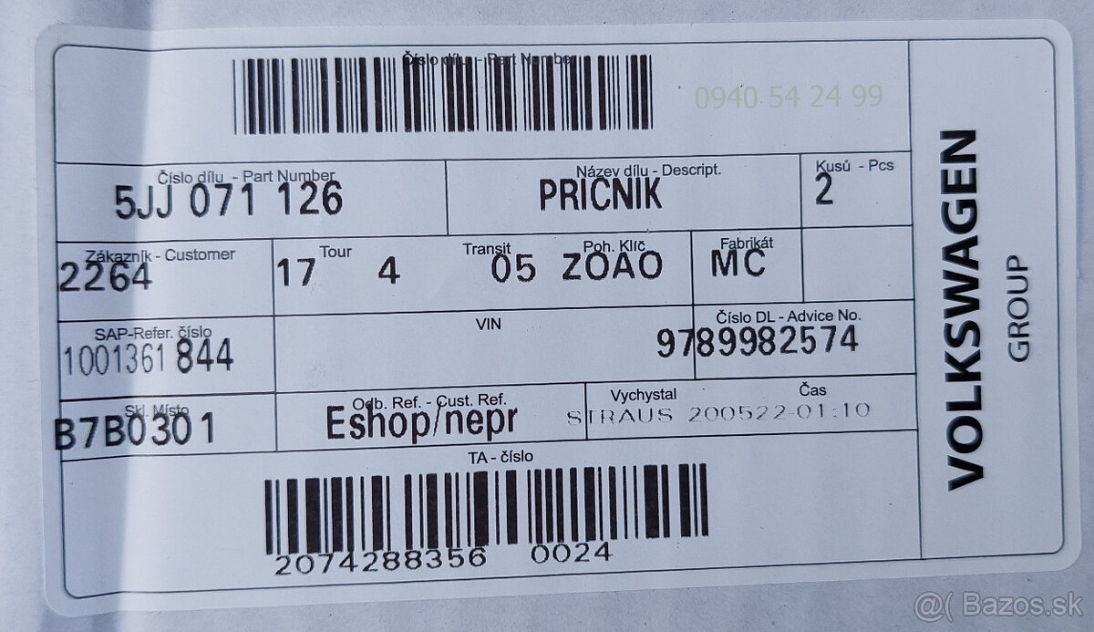 Strešné priečniky ŠKODA Rapid - 8