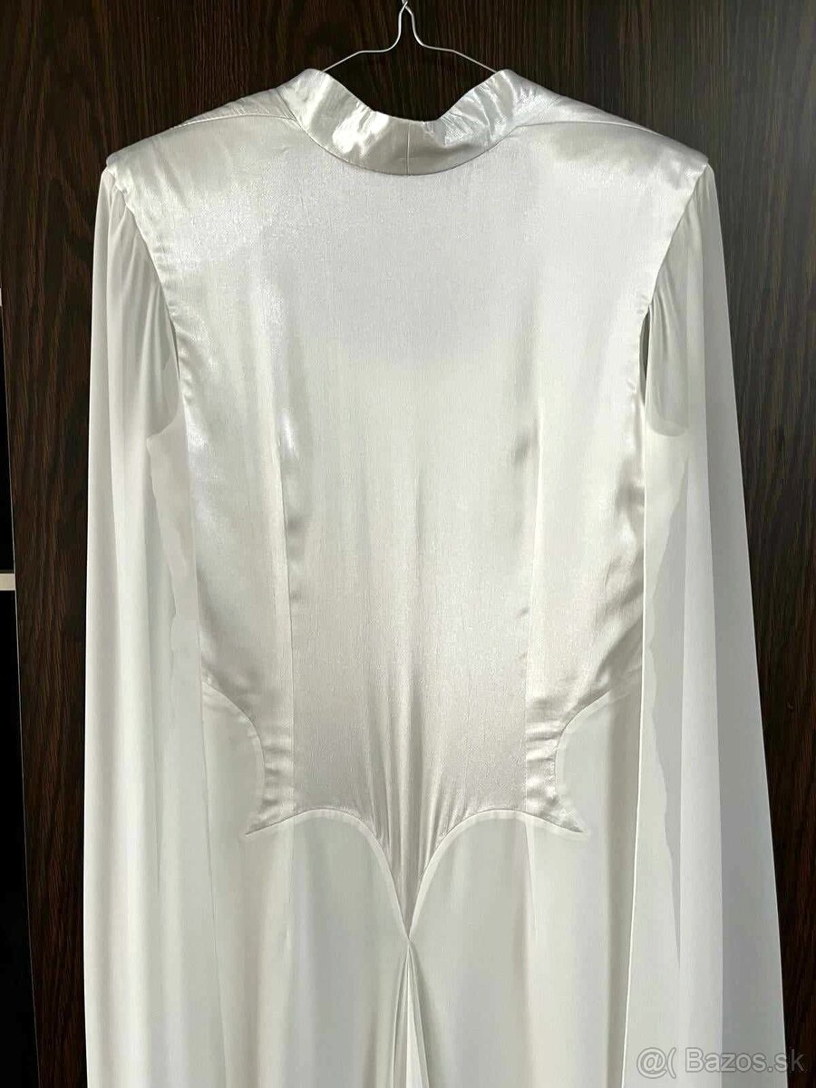 Dlhé spoločenské / svadobné /popolnočné biele šaty - 8