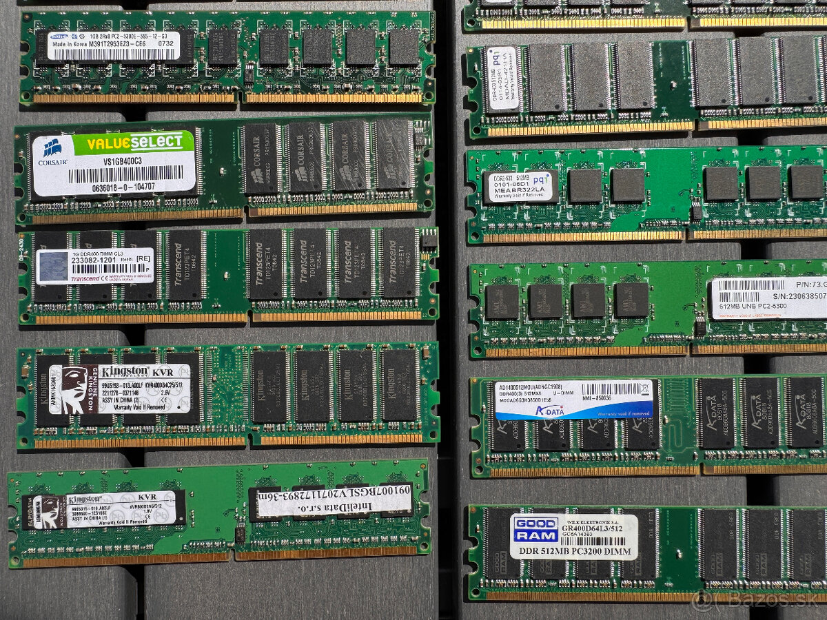 PC RAM pamäte: 256 MB, 512 MB, 1 GB a 2 GB - 8