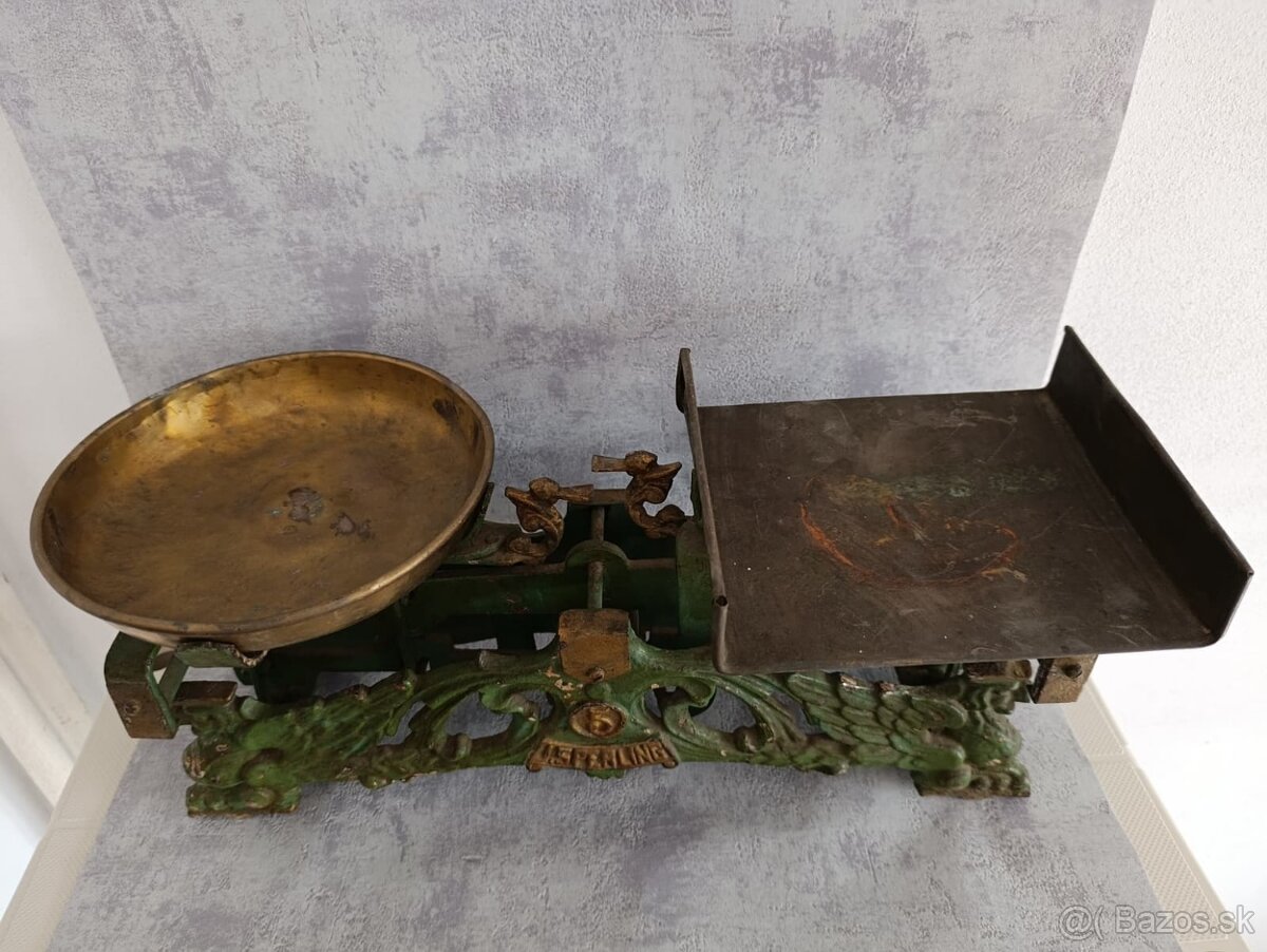 Starožitná figurální litinová váha Draci J.Sperling 5 Kg - 8