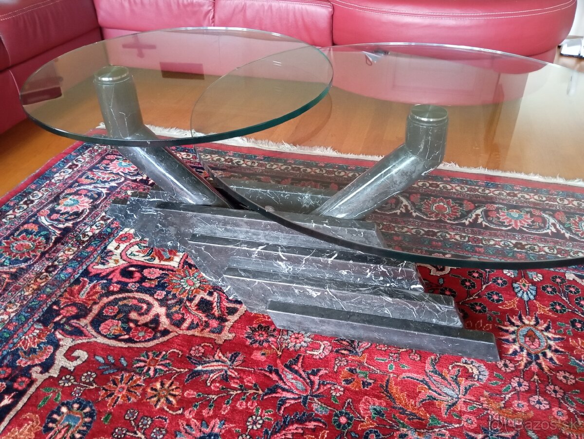 ✨Dizajnový mramorový stolík s tvrdenými sklami✨ - 8