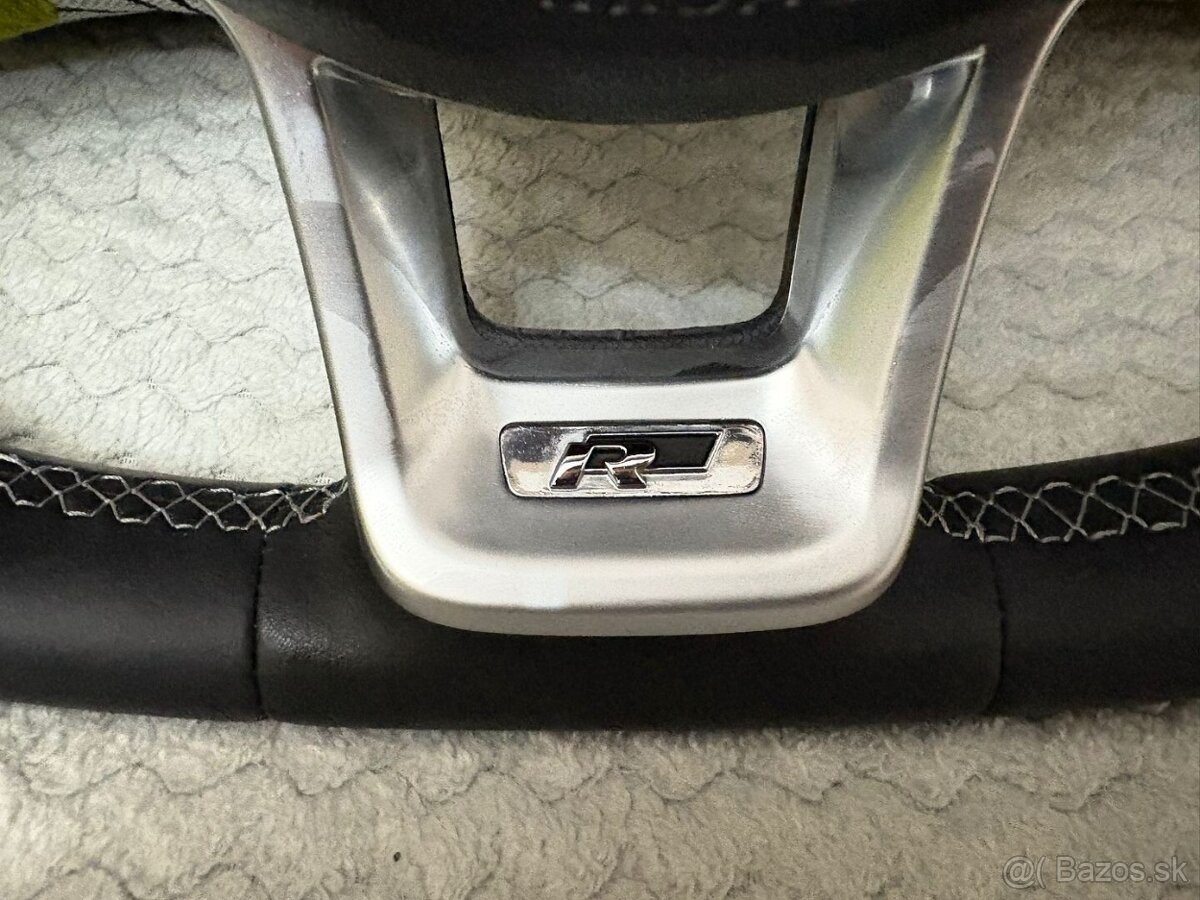 R-line VOLANT VOLKSWAGEN R RLINE kožený BIELE PREŠÍVANIE - 8