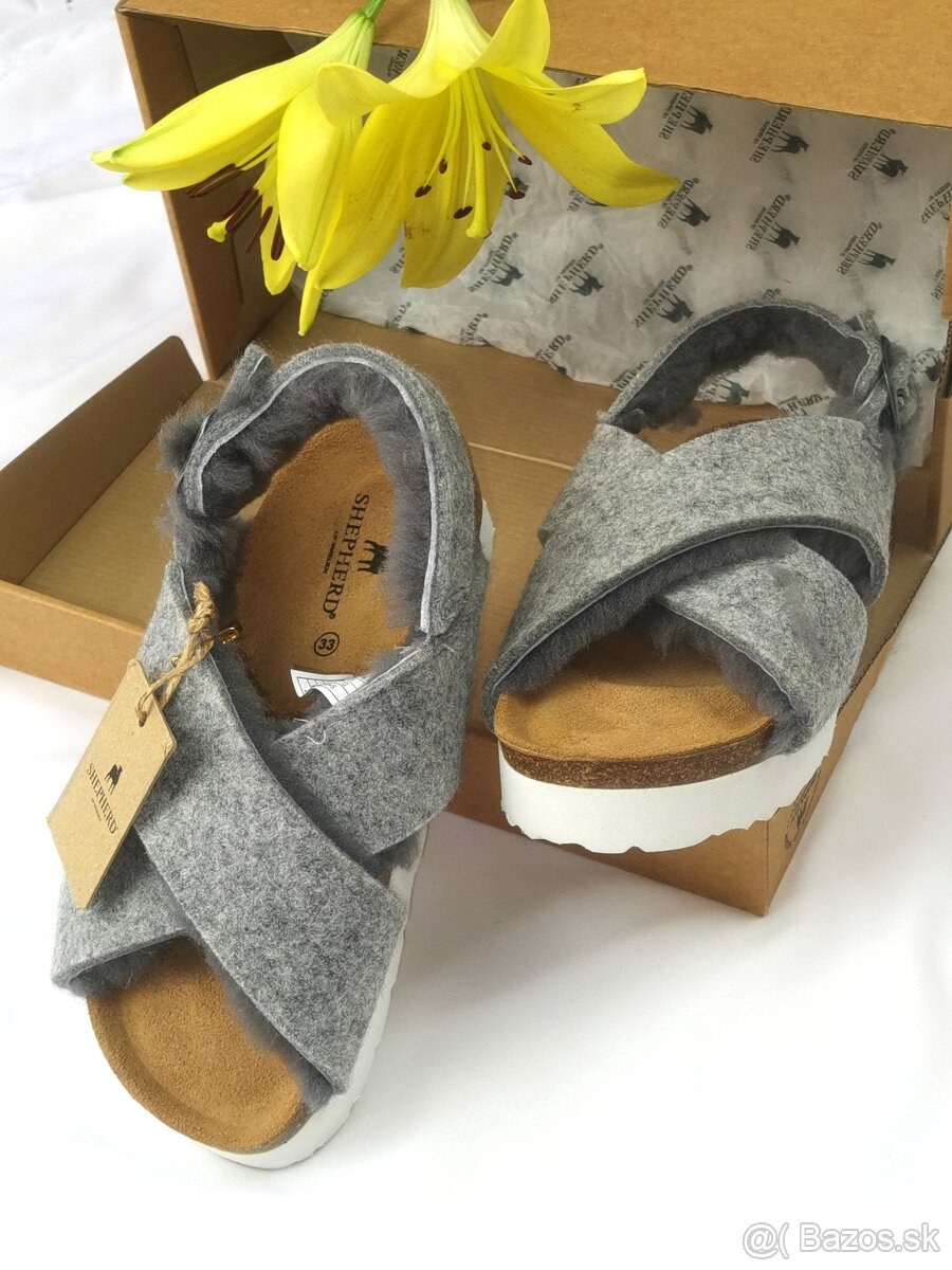 SHEPHERD - Nové luxusné papučky s ovčou vlnou veľkosť 32 - 8