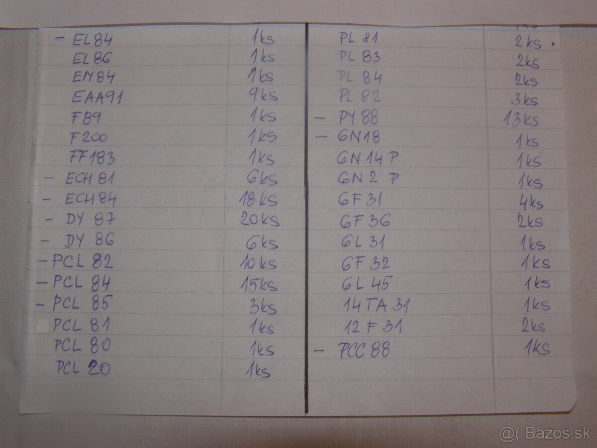 Elektrónky cca 500 kusov+21TE31,pätice,relé,konektory - 8