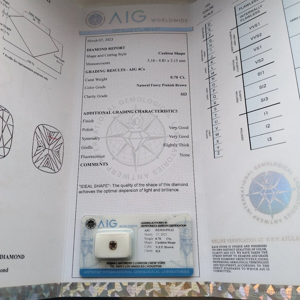 Prírodný diamant 0,7 karat - 8