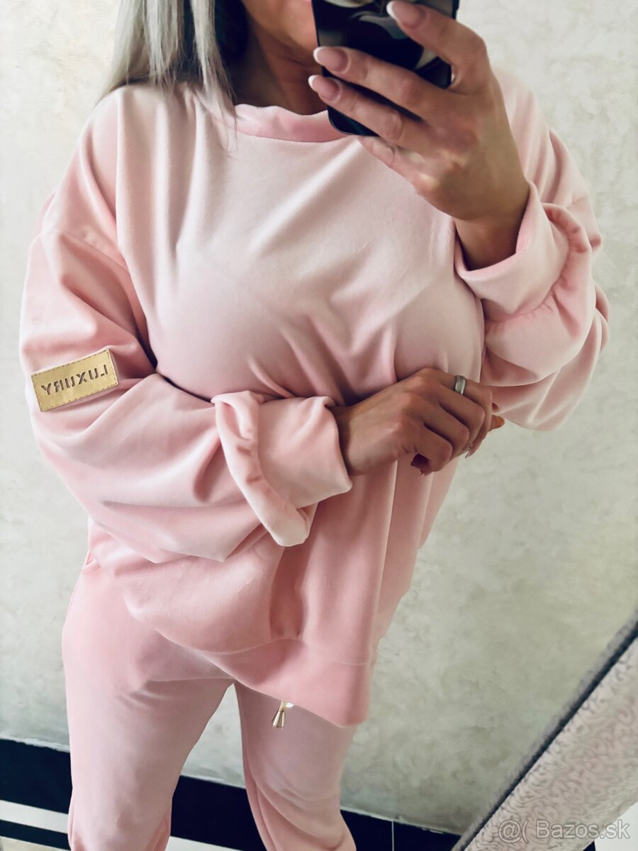 Damska talianska velurova suprava babypink - 8