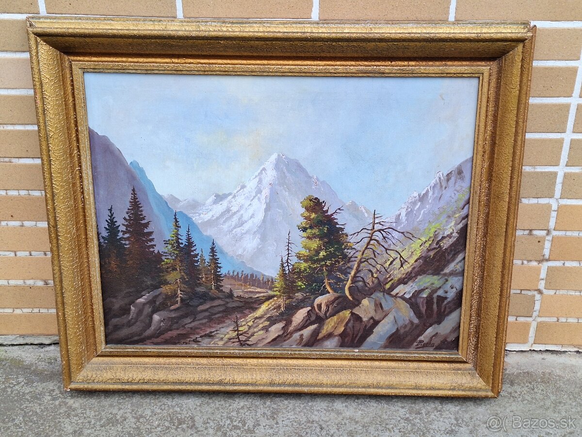 Starý obraz maľba na plátne - 8