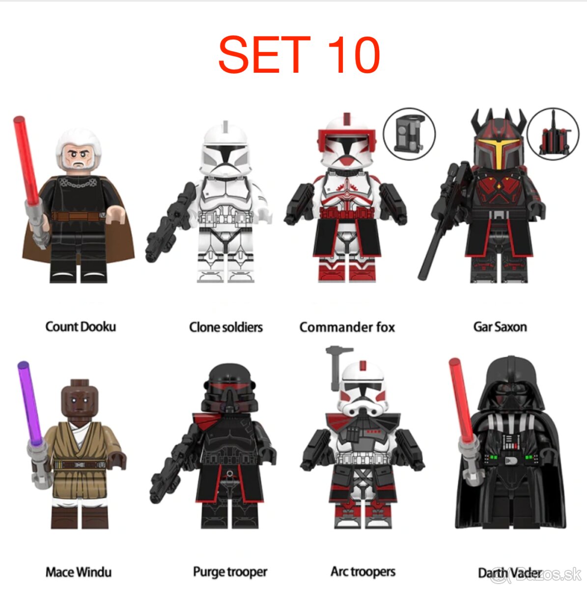 Rôzne figúrky Star Wars 3 (8ks) - typ lego - nové - 8