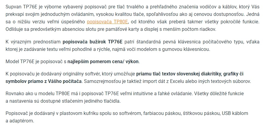 Popisovač bužírok Supvan TP76E - 8