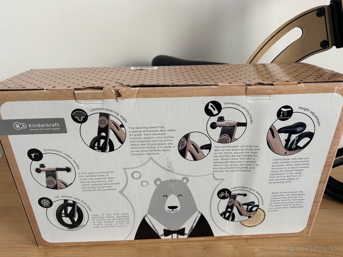 Drevené odrážadlo Kinderkraft Balance bike uniq - 8