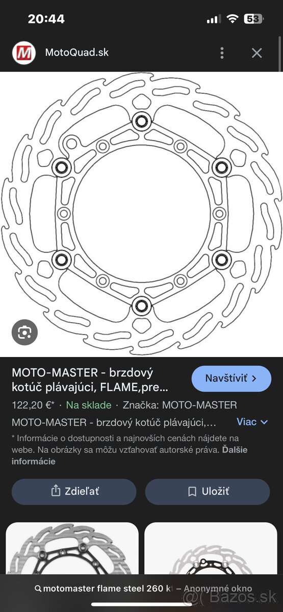 Ktm sx/ exc brembo strmen, adapter, kotuc MM - 8
