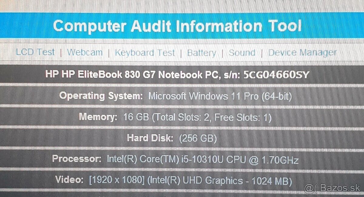 HP EliteBook 830 G7 TOP stav 13.3" i5-10gen/16gb/256SSD - 8