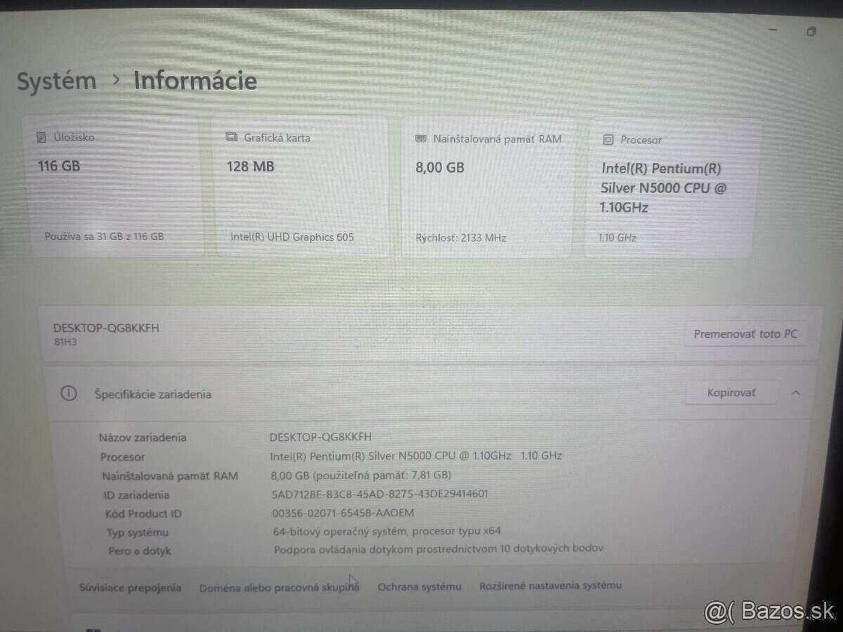 10" tablet Lenovo ideapad 81H3 / 8GB/128GB (Tablet/notebook - 8