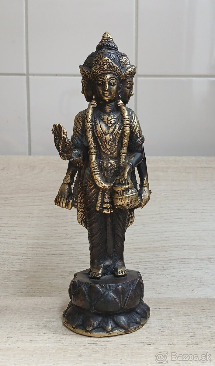 Ručne vyrobená sada troch bronzových Hindských božstiev - 8