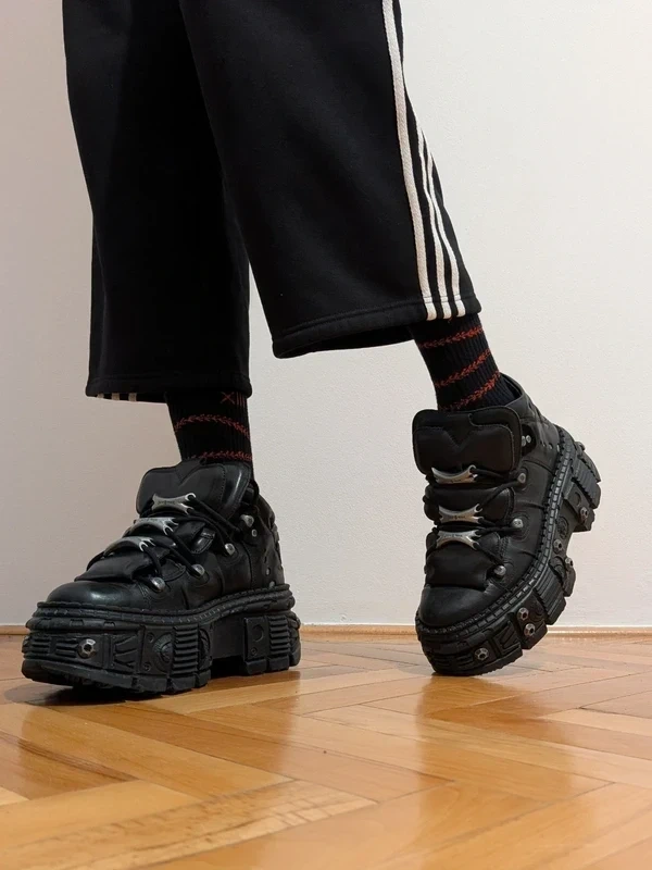 Masívne kožené platformy New Rock M-Wall106 S25 | Veľkosť 44 - 8