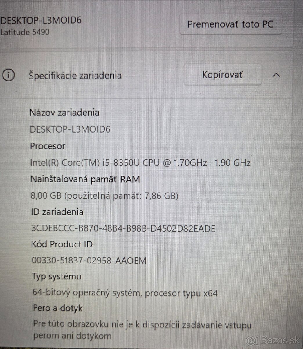 Dell Latitude 5490 i5-8350U - 8
