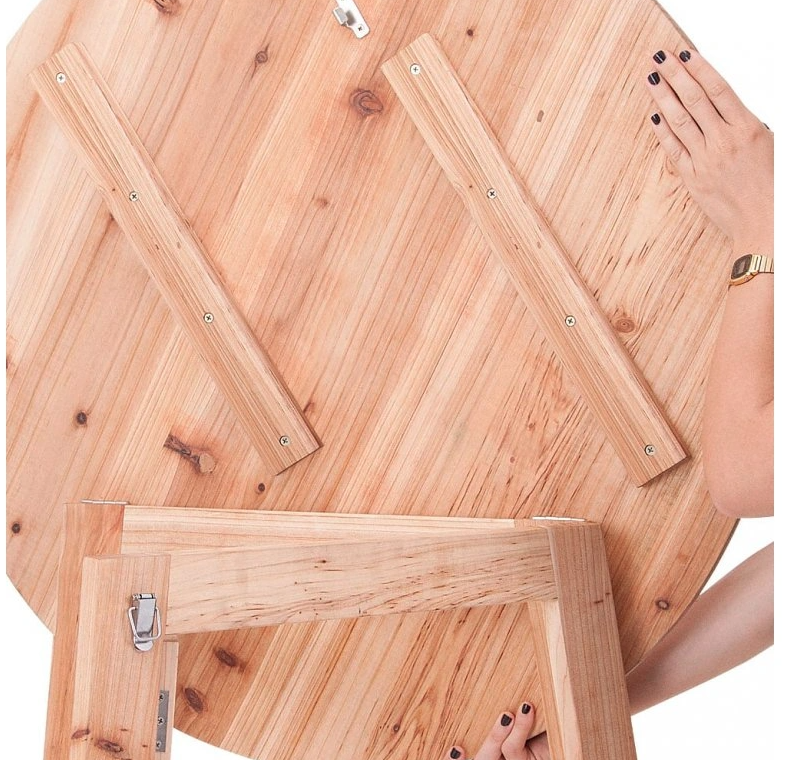 Drevený barový skladací stôl Ø 78 cm - 8