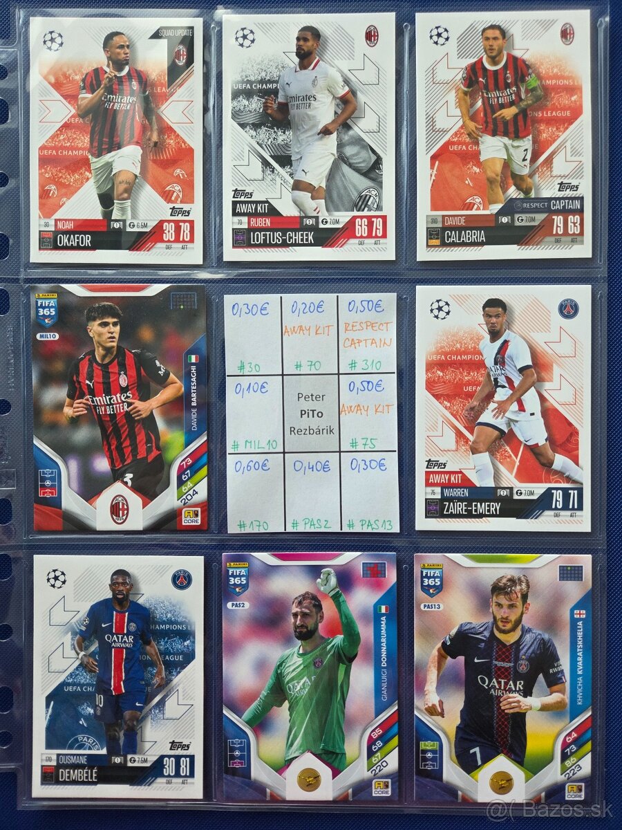 Fotbalove karticky TOPPS, Panini, cast 2/2 - 8