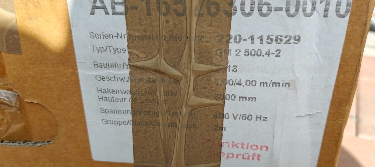 elektrický kladkostroj Abus 500 kg, nový - 8