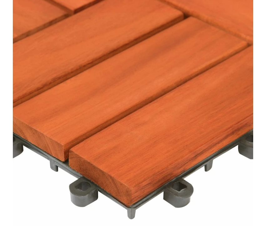 Drevené dlaždice akácia mozaika sada 11 ks po 30x30cm - 8