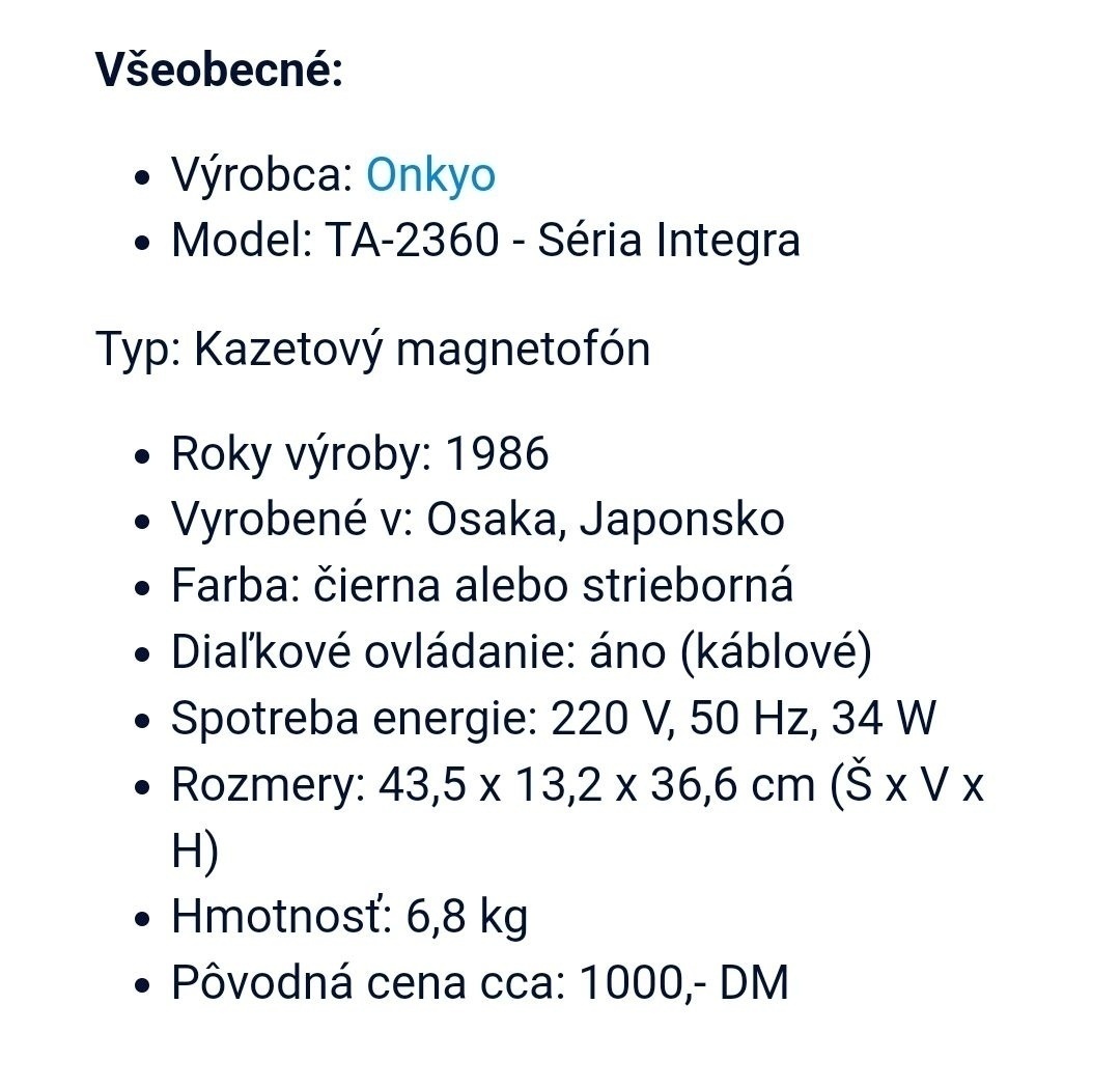 ONKYO Integra TA-2360 +6.x Kazety grátis.❤️ - 8